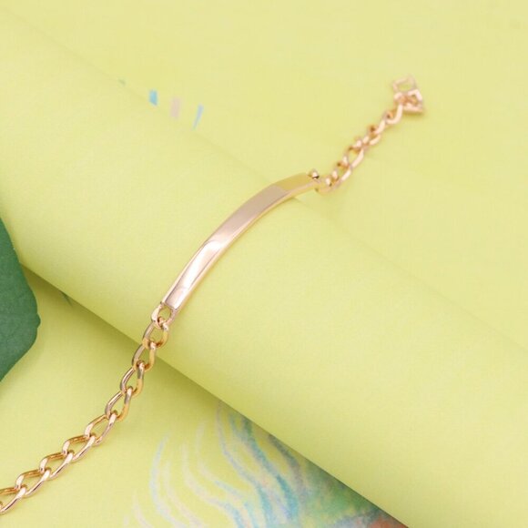 "Minimalist Polished Rose Gold Bracelet with Sleek Bar Accent, XPBL1106 - Picture 5 of 14